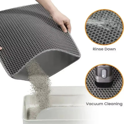 Cat Litter Mat Waterproof Double Layer Pet Litter Box Mat Pet Toilet Cat Mat Nonslip Sand Cat Washable Mat Pet Clean