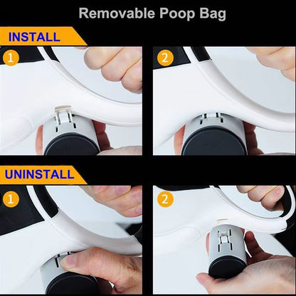 Premium 8M Dog Leash Retractable Automatic Medium Large Pet Leash and Poop Bag with Removable Holder Pet Supplies Lead