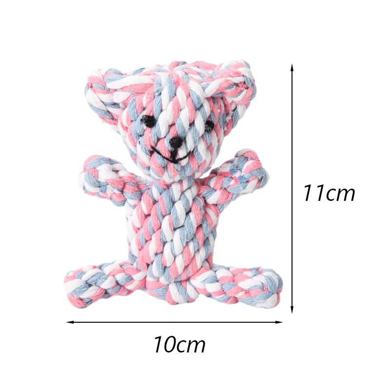 1Pcs Bite Resistant Pet Dog Chew Toys for Small Dogs Cleaning Teeth Puppy Cat Rope Knot Ball Toy Playing Mascotas Accessories