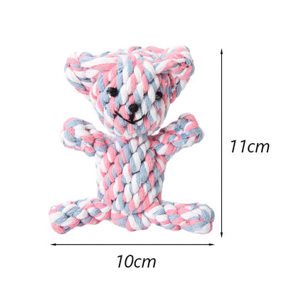 1Pcs Bite Resistant Pet Dog Chew Toys for Small Dogs Cleaning Teeth Puppy Cat Rope Knot Ball Toy Playing Mascotas Accessories