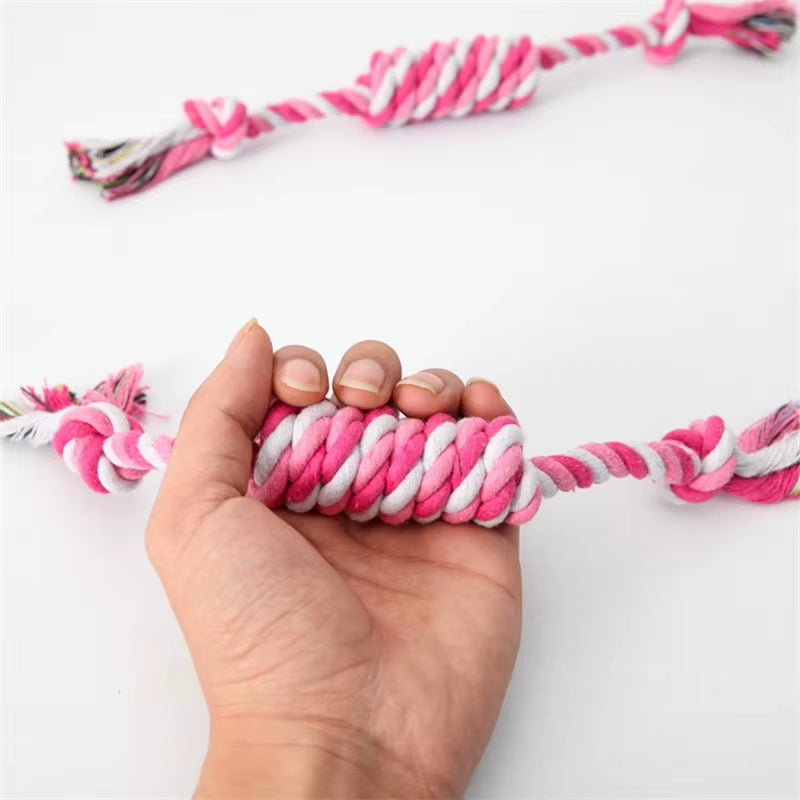 1Pcs Bite Resistant Pet Dog Chew Toys for Small Dogs Cleaning Teeth Puppy Cat Rope Knot Ball Toy Playing Mascotas Accessories