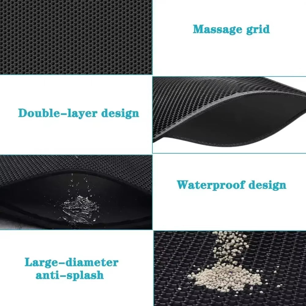 Cat Litter Mat Waterproof Double Layer Pet Litter Box Mat Pet Toilet Cat Mat Nonslip Sand Cat Washable Mat Pet Clean