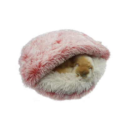 Winter 2 in 1 Cat Bed round Warm Pet Bed House Long Plush Dog Bed Warm Sleeping Bag Sofa Cushion Nest for Small Dogs Cats Kitten