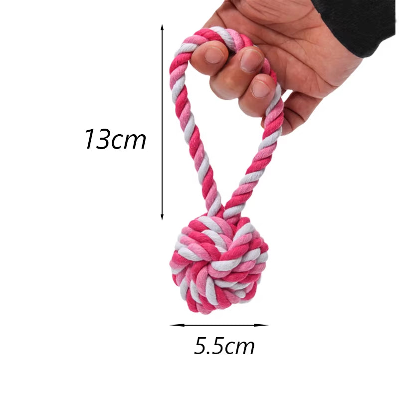 1Pcs Bite Resistant Pet Dog Chew Toys for Small Dogs Cleaning Teeth Puppy Cat Rope Knot Ball Toy Playing Mascotas Accessories