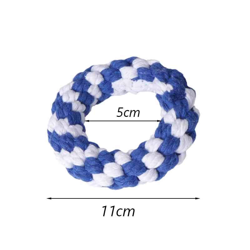 1Pcs Bite Resistant Pet Dog Chew Toys for Small Dogs Cleaning Teeth Puppy Cat Rope Knot Ball Toy Playing Mascotas Accessories