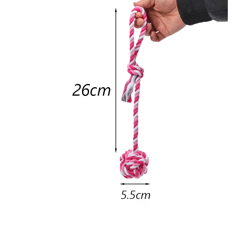 1Pcs Bite Resistant Pet Dog Chew Toys for Small Dogs Cleaning Teeth Puppy Cat Rope Knot Ball Toy Playing Mascotas Accessories