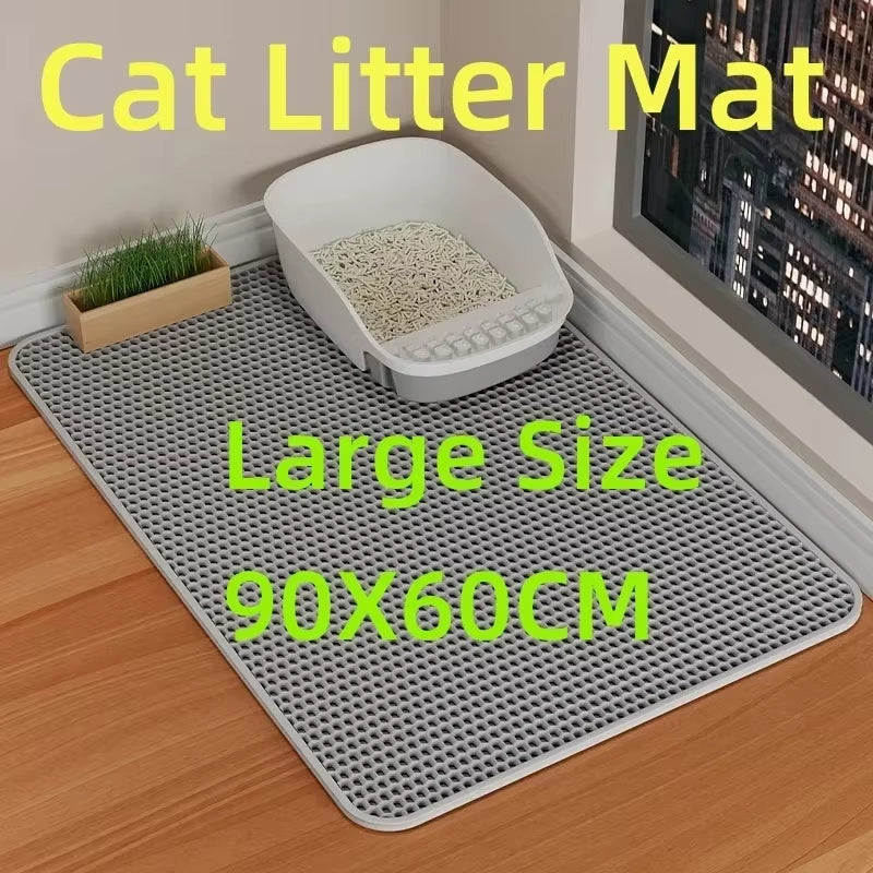 Cat Litter Mat Waterproof Double Layer Pet Litter Box Mat Pet Toilet Cat Mat Nonslip Sand Cat Washable Mat Pet Clean